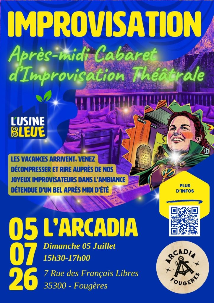 Après-midi Cabaret d'Improvisation Théâtrale le dimanche 5 juillet 2026 à Fougères